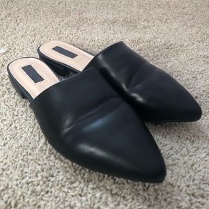 Faux leather slides